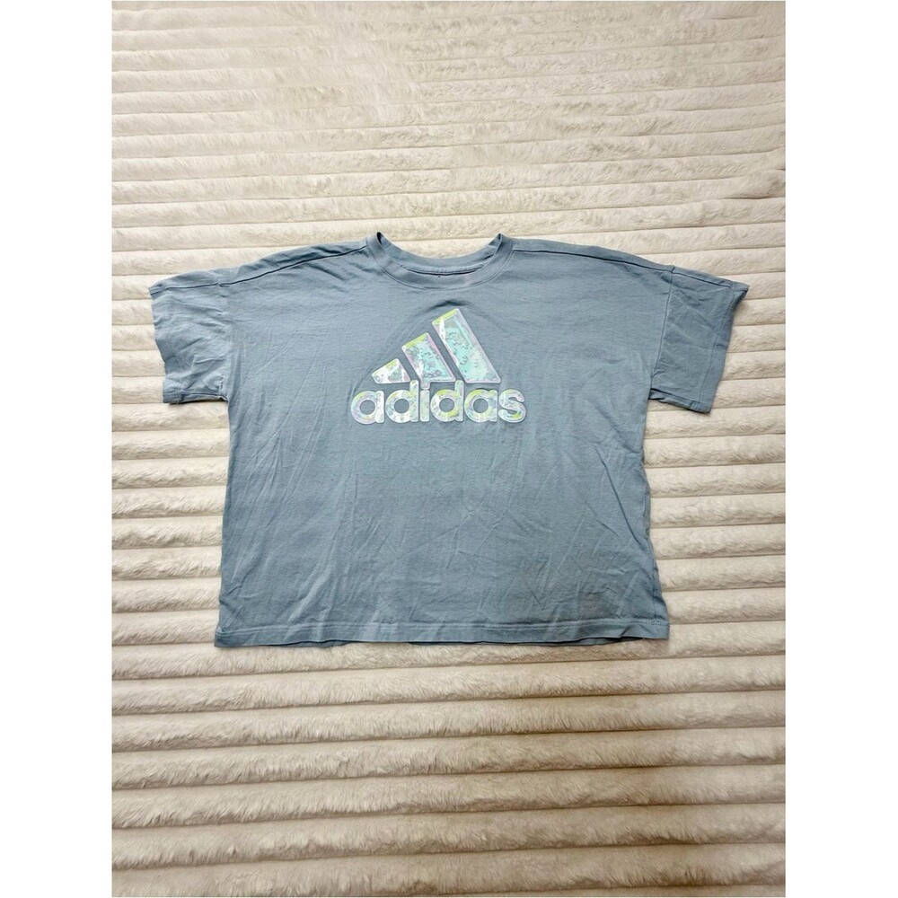 adidas Light Blue Tee with Iridescent Accents